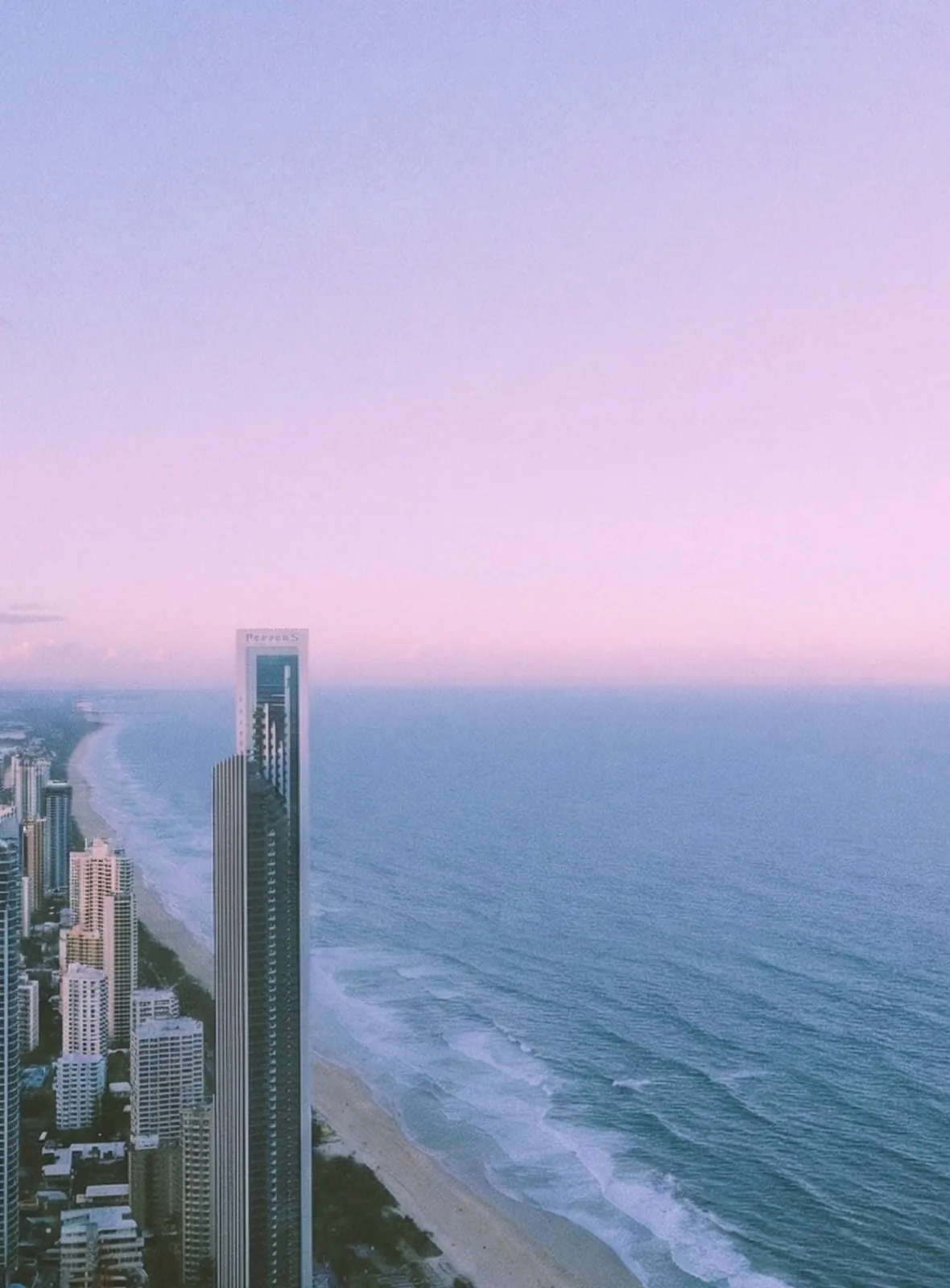 Surfers Paradise coastline at sunset